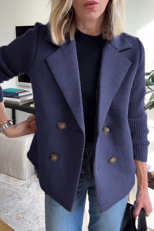 Lenora™ | Premium Chic Knit-Sleeve Blazer