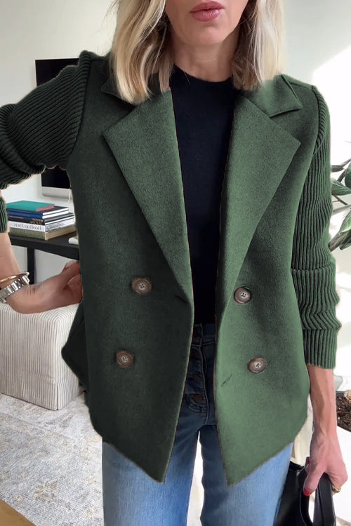 Lenora™ | Premium Chic Knit-Sleeve Blazer