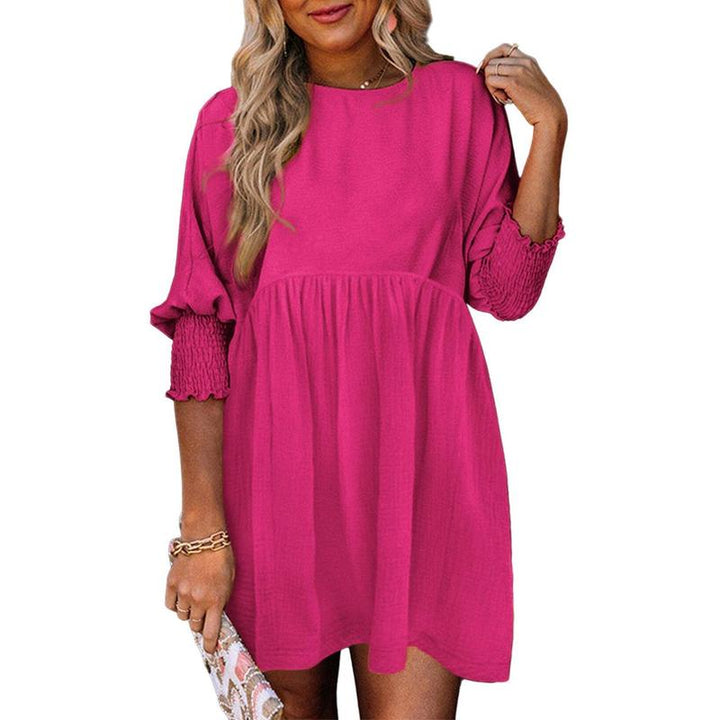 MIRASOL | Casual Crew Neck Loose Fit Mini Dress