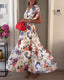 MAYA- Elegant floral print pleated dress