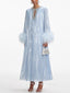 Premium Pearlescent Satin Feather Embellished Evening Gown (Fit for all Sizes)