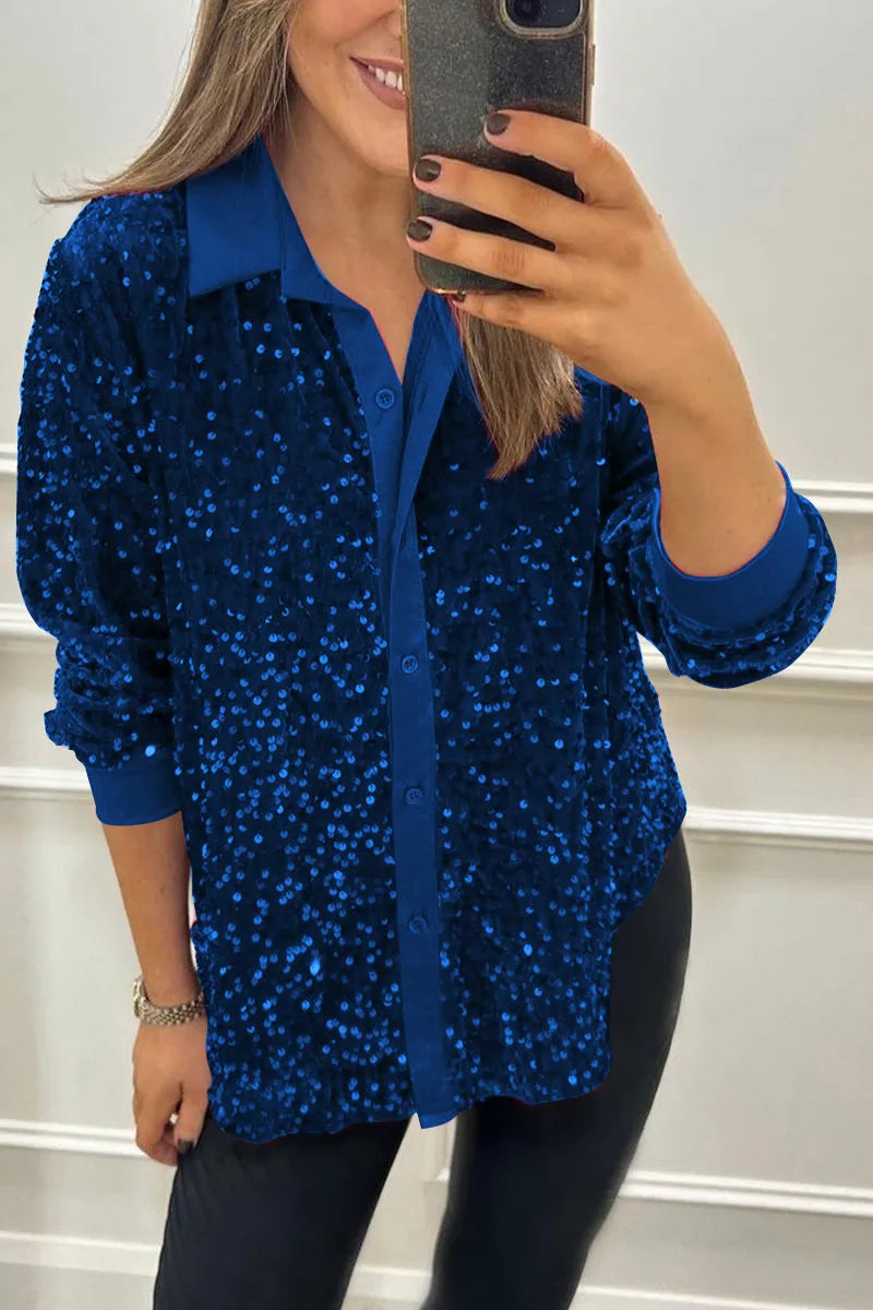Ciara™ | Shimmer Sequin Shirt