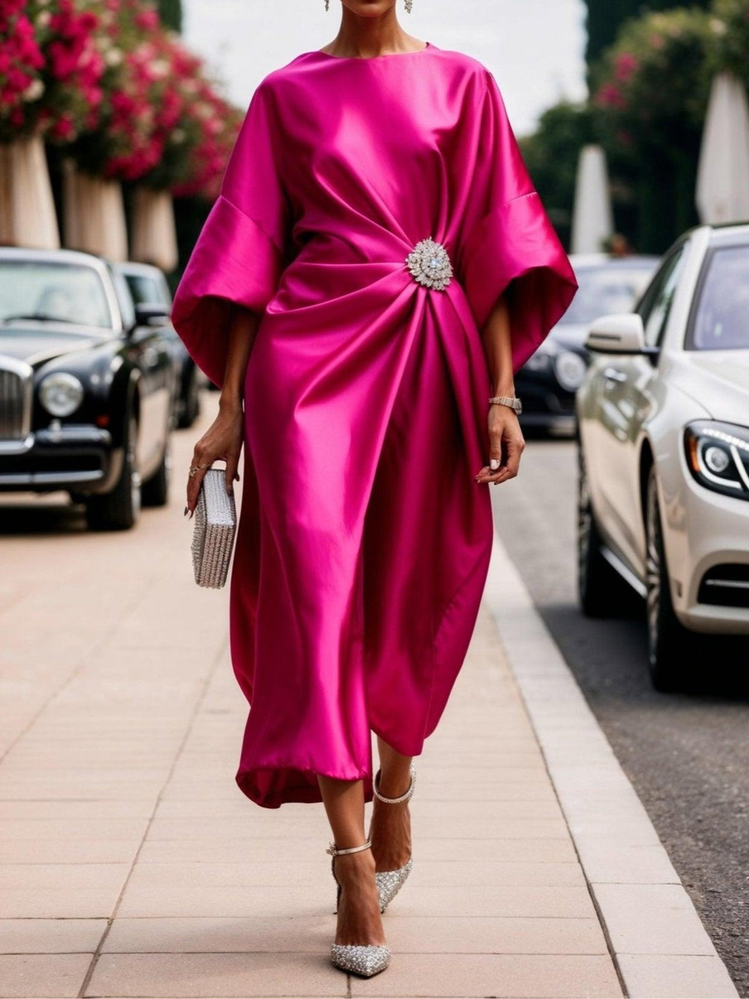 Luxe™ | Shimmer Satin Long Dress