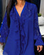 Women's Loose Fit Ruffles Plain Blouse