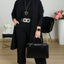 Elegant 3-piece set including a long cardigan