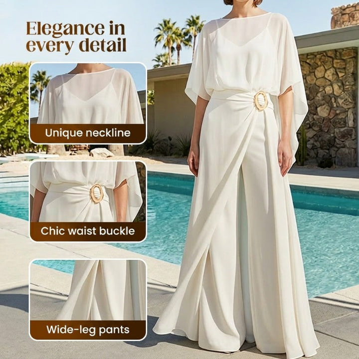 Flowing Cape Sleeve Top & Wrap Set