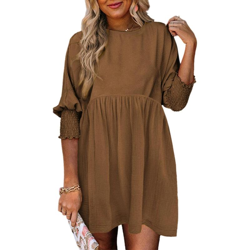 MIRASOL | Casual Crew Neck Loose Fit Mini Dress