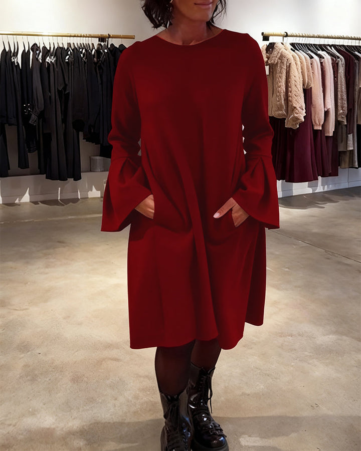 Women's Dress with Flared Sleeves