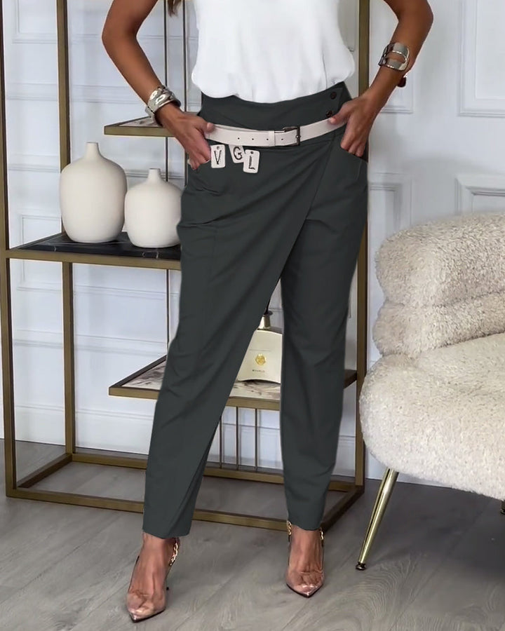 Women's Fashionable Irregular Patchwork Trousers