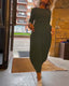 Tavina™ | Elegant Round Neck Pocket Dress