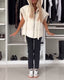 Women's Short Sleeve Quilted Hooded Zipper Jacket