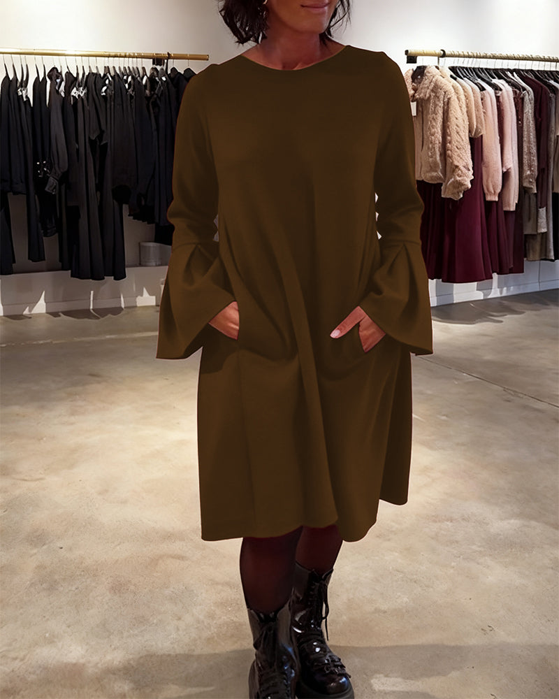 Women's Dress with Flared Sleeves