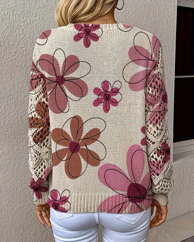 Cynora™ | V-Neck Open Knit Sweater
