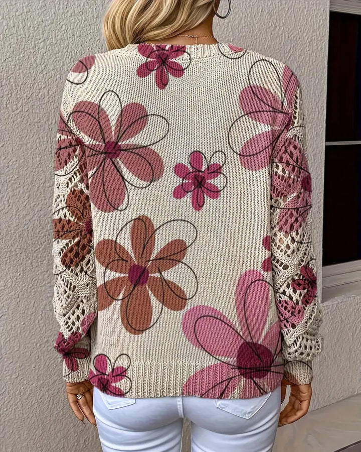Cynora™ | V-Neck Open Knit Sweater