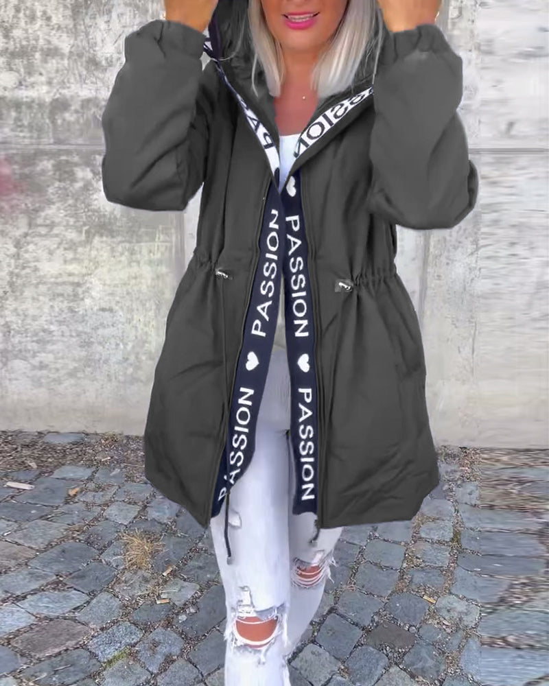 Comfy Hooded Drawstring Coat