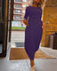 Tavina™ | Elegant Round Neck Pocket Dress