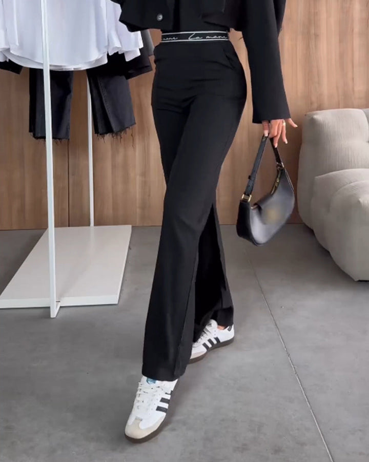 Women's Casual Straight-leg Zipper Trousers