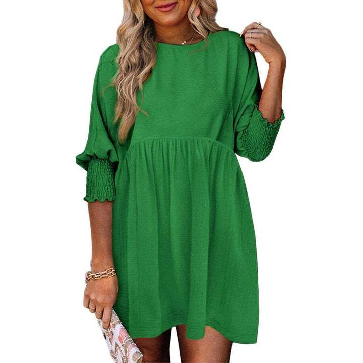 MIRASOL | Casual Crew Neck Loose Fit Mini Dress