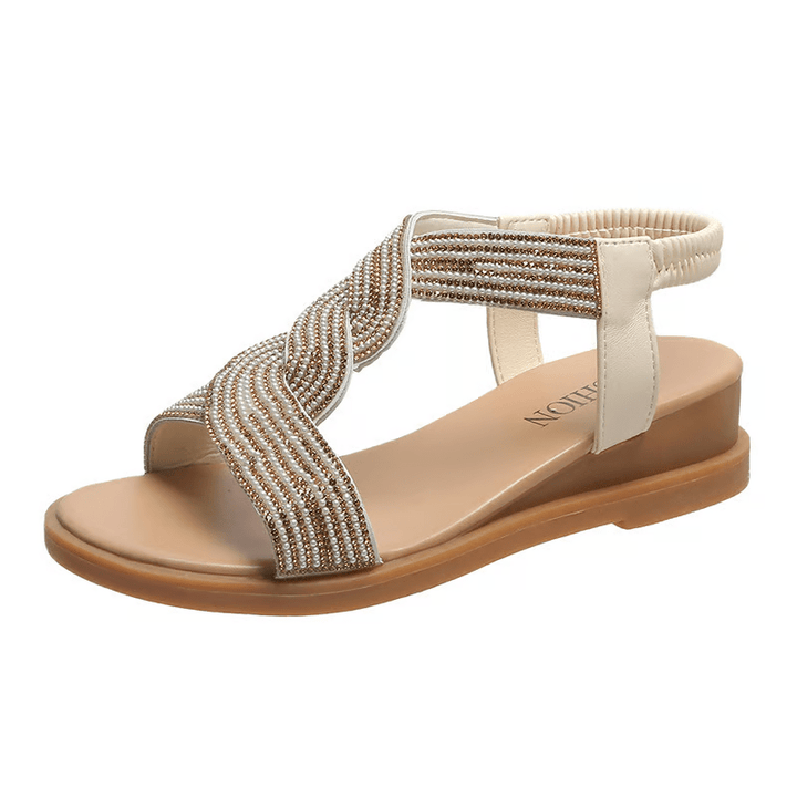 Luna Rhinestone Wedge Fashion Sandals