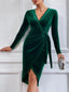 Madison – Royal Blue Velvet Wrap Midi Dress