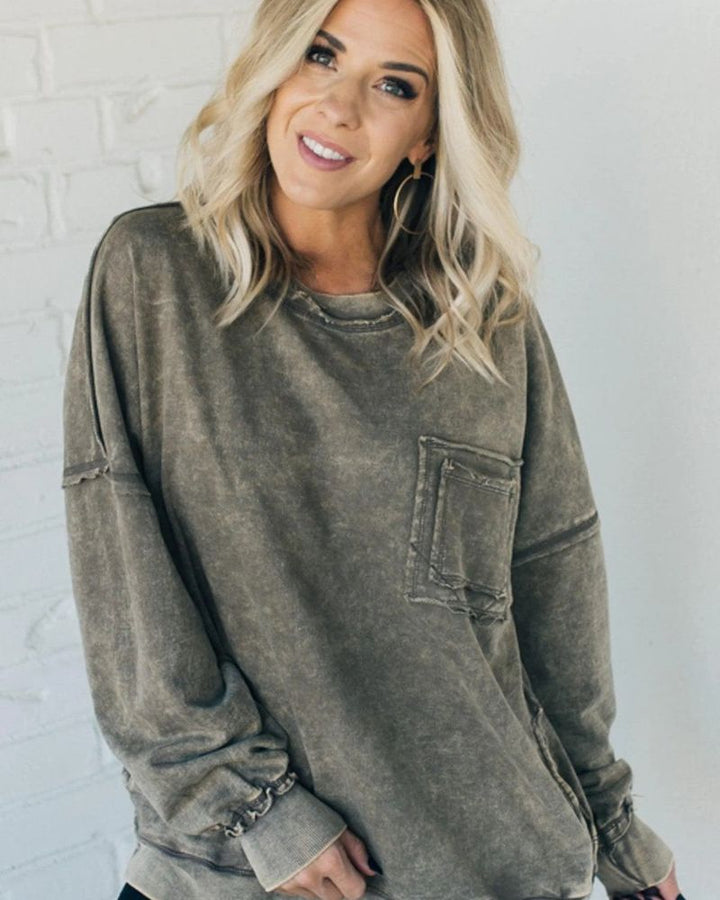 ARIEL - Premium French Terry Acid Wash Pullover
