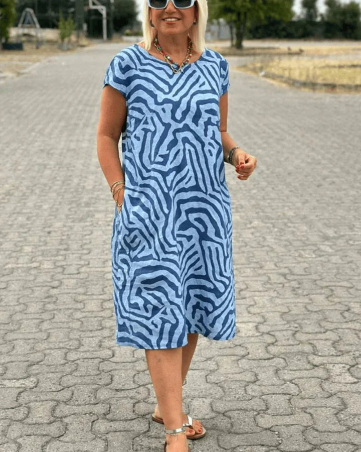 Nelia | Summer Dress with Round Neck and Beautiful Print