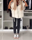Women's Short Sleeve Quilted Hooded Zipper Jacket