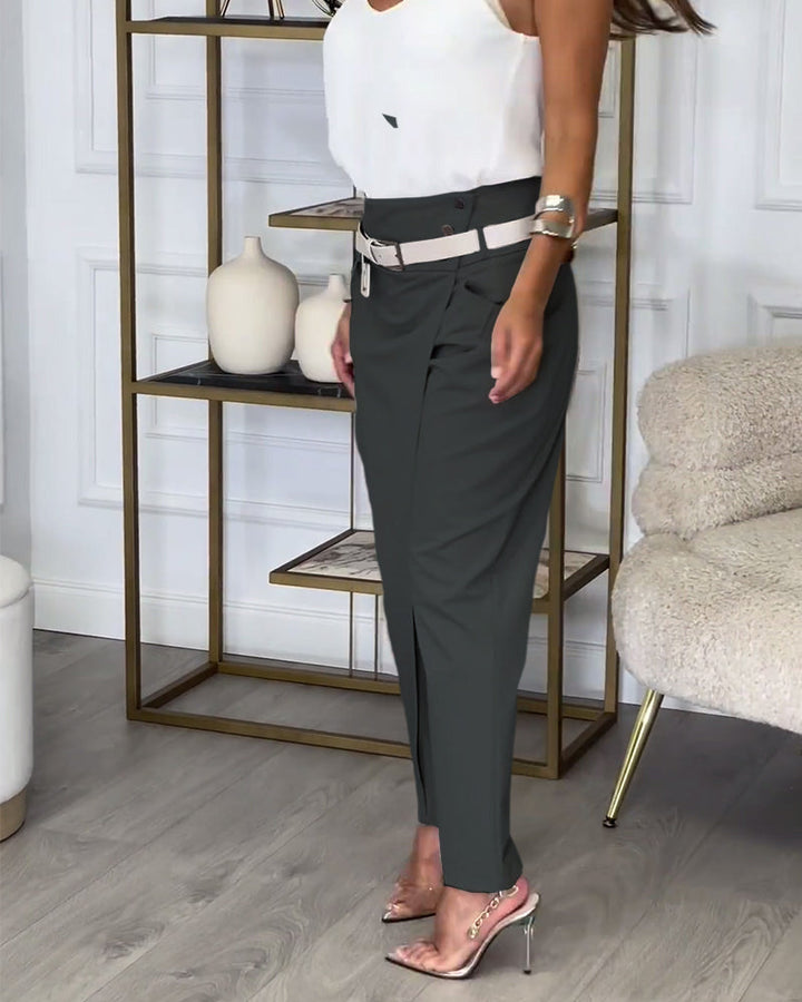 Women's Fashionable Irregular Patchwork Trousers