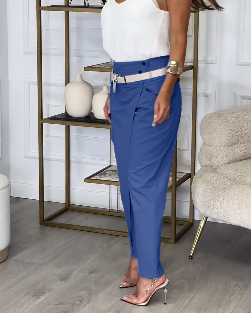 Women's Fashionable Irregular Patchwork Trousers
