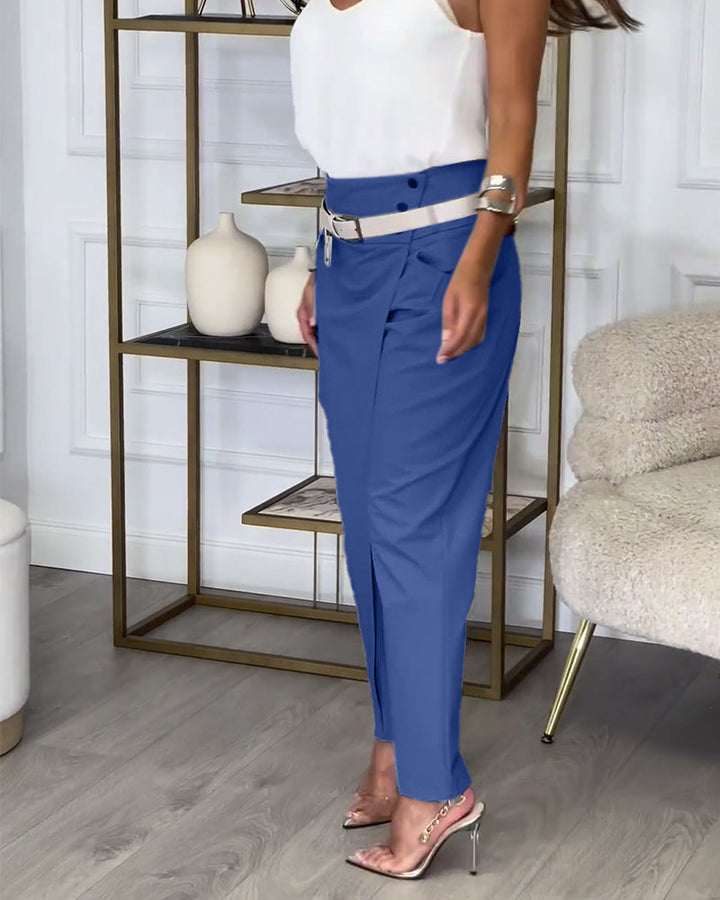 Women's Fashionable Irregular Patchwork Trousers