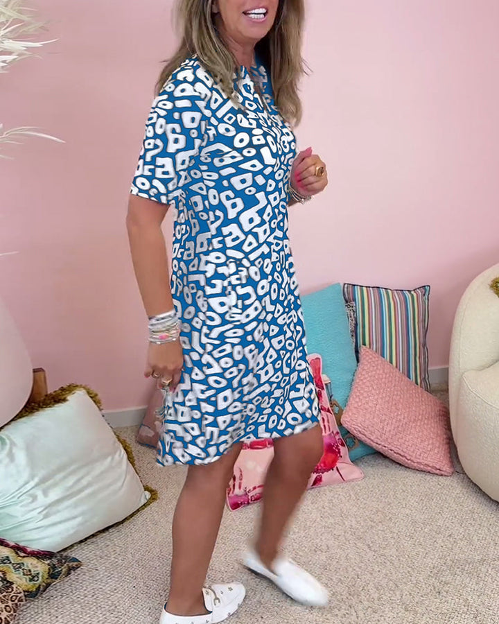 KAREN®️ | PRINT DRESS, V-NECK WITH POCKETS