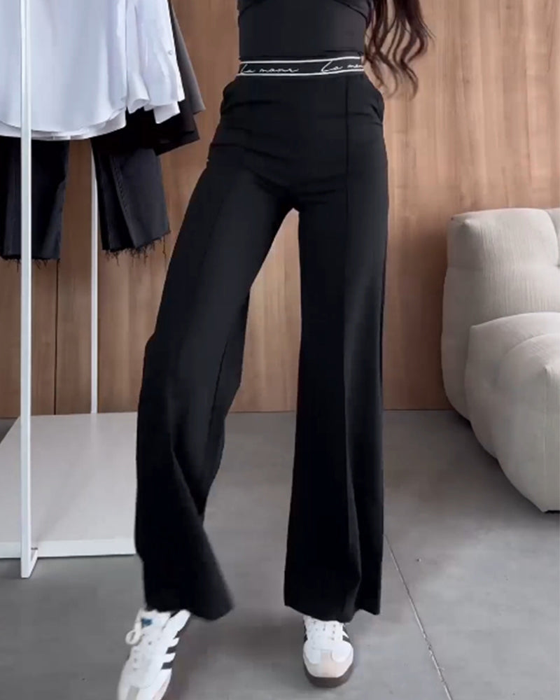 Women's Casual Straight-leg Zipper Trousers