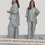 Women's Long Sleeve Top and Wide Leg Pants Set
