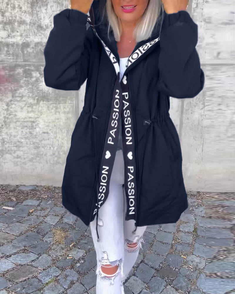 Comfy Hooded Drawstring Coat
