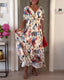 MAYA- Elegant floral print pleated dress