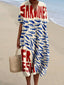Women's Vintage Fish Art Print Flowy Dress
