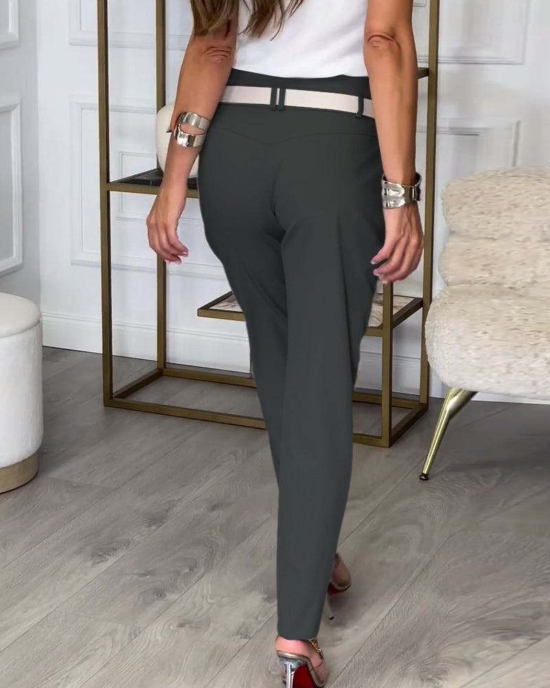 Women's Fashionable Irregular Patchwork Trousers