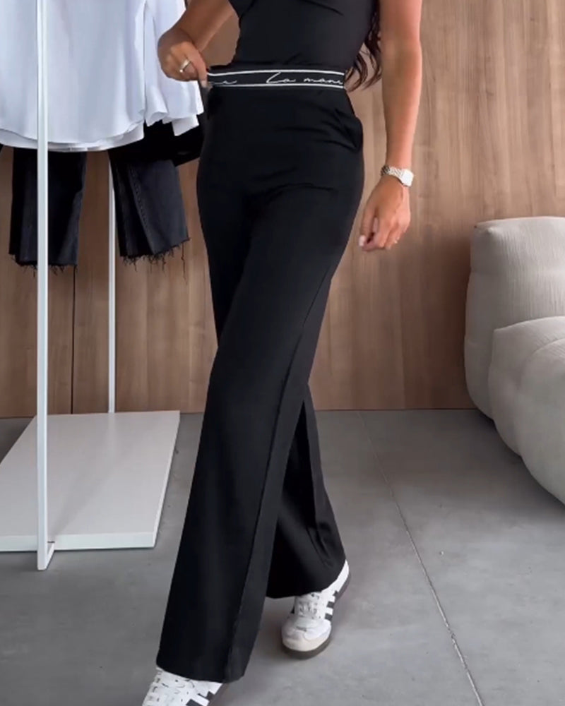 Women's Casual Straight-leg Zipper Trousers