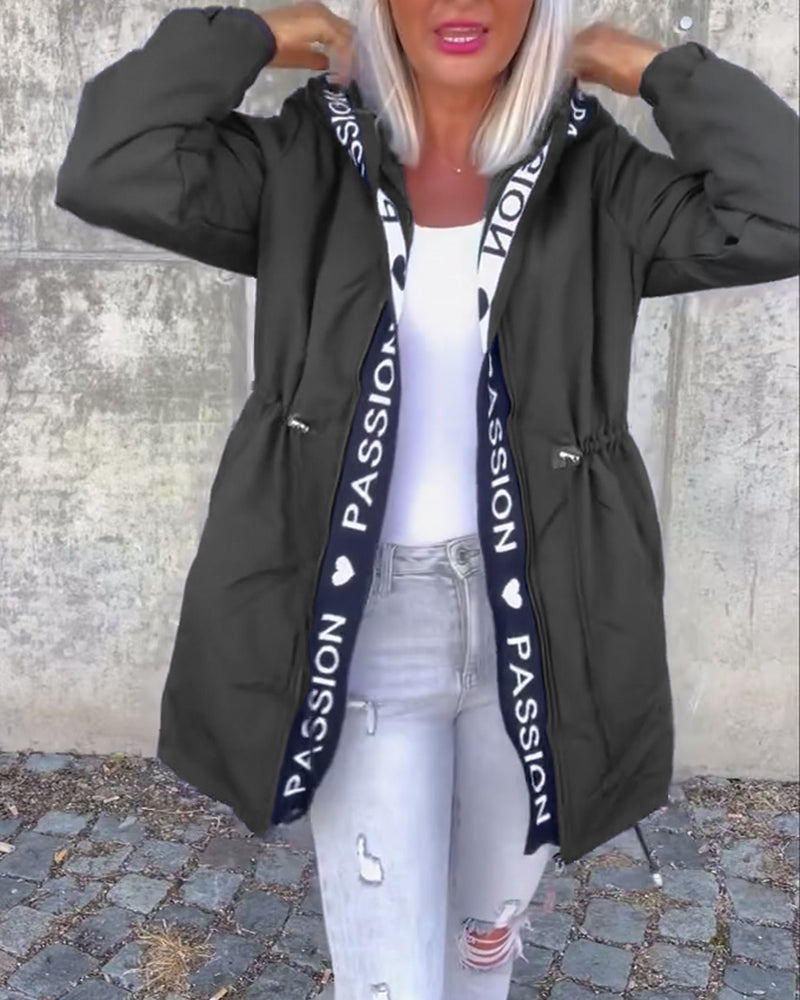 Comfy Hooded Drawstring Coat