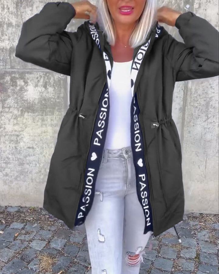 Comfy Hooded Drawstring Coat