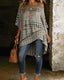 Irregular Shoulder Polka Dot Print Blouse