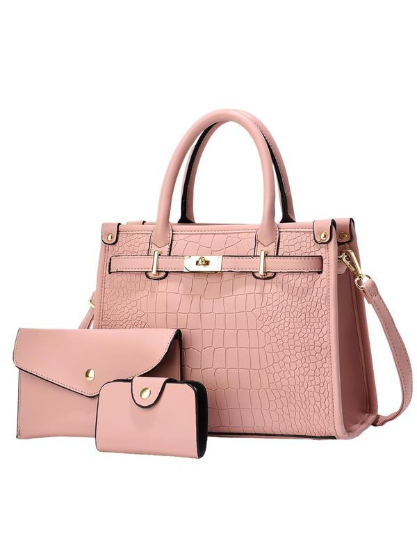 ALENOR – Crocodile Embossed Large Capacity Crossbody Handbag Set