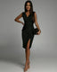 Fresia™ | Graceful V-Neck Slit Dress