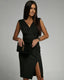 Fresia | Fitted Dress with V-Neckline and Slit
