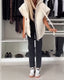 Women's Short Sleeve Quilted Hooded Zipper Jacket