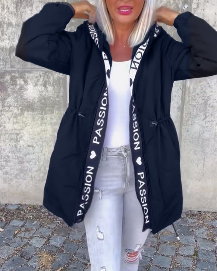 Comfy Hooded Drawstring Coat