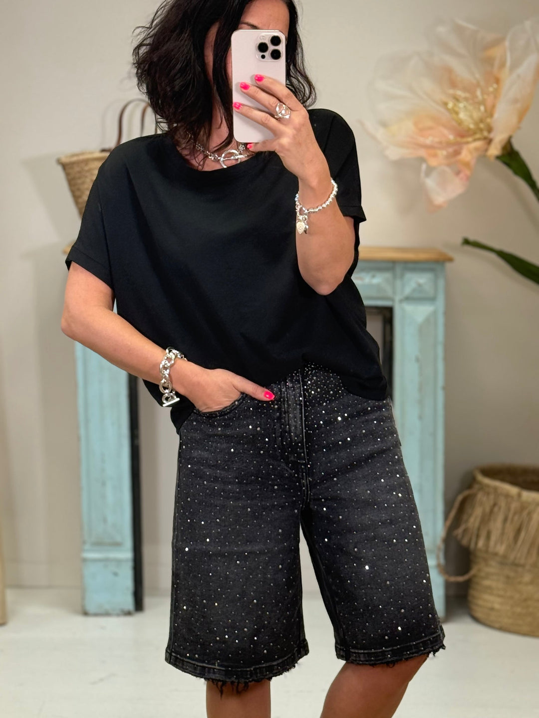 Averis™ | Sparkling Denim Bermuda Shorts