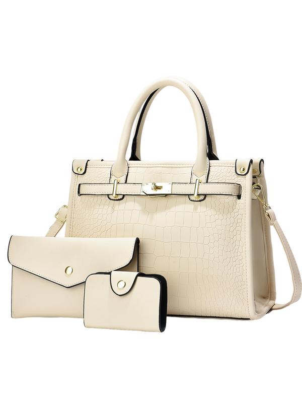 ALENOR – Crocodile Embossed Large Capacity Crossbody Handbag Set