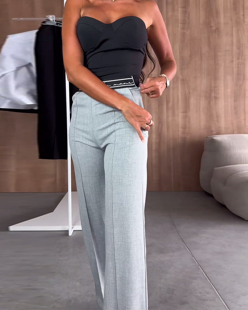 Women's Casual Straight-leg Zipper Trousers