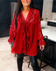 Women's Loose Fit Ruffles Plain Blouse